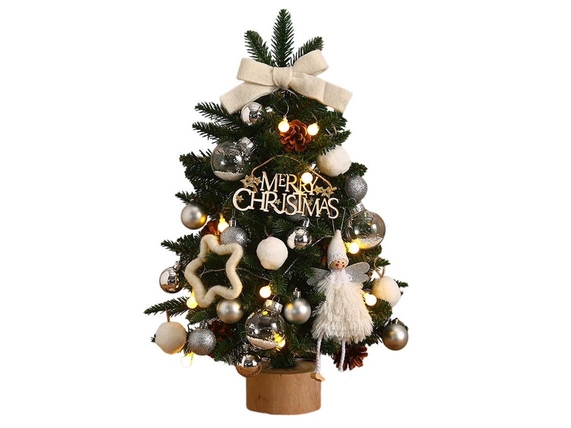 Mini árbol de Navidad con luces LED y estrella en la parte superior TRUYUETY