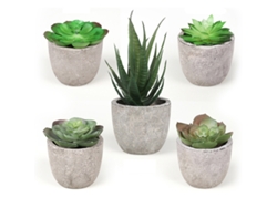 Plantas artificiales en miniatura, plantas falsas en maceta de cerámica blanca, plantas de mesa para el hogar, el baño y la decoración de espacios pequeños.