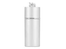 Mini cenicero portátil de bolsillo con llavero de aleación de zinc y mosquetón para cigarrillos, para hombres y mujeres, color plateado.