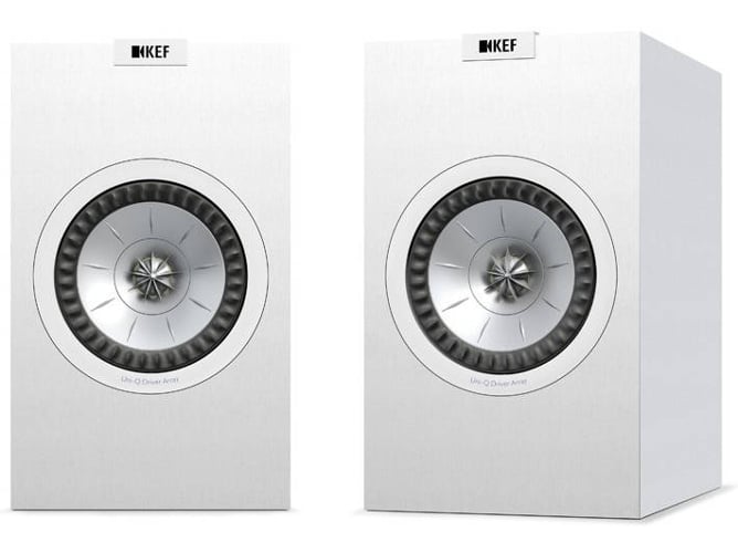 Kef Q150 De altavoces blanco hifi cine en casa estantería cajas gama 2 pareja sistema audio set 100 w 8 ohms 51hz28khz ±3db 108 1”525”