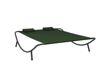MAISON EXCLUSIVE - Tumbona doble de exterior de tela verde