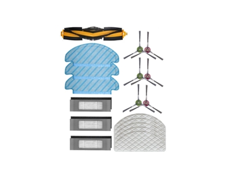 Conjunto de pano de esfregona com escova lateral principal para filtro ecovacs deebot t9 aivi