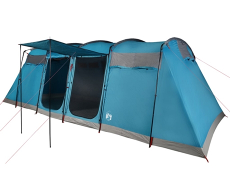 Tienda de campaña familiar túnel 10 personas VIDAXL impermeable azul