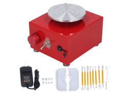 Roda de Cerâmica Mini para Crianças com Bacia Detachável 2000rpm Velocidade Ajustável Elétrica Vermelha