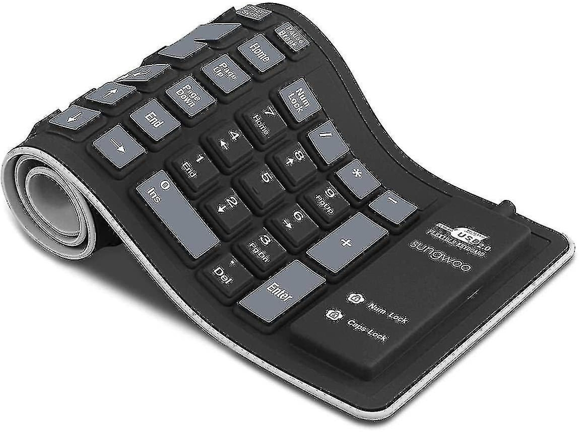Teclado plegable enrollable de silicona con cable USB, resistente al agua, para P Everley891