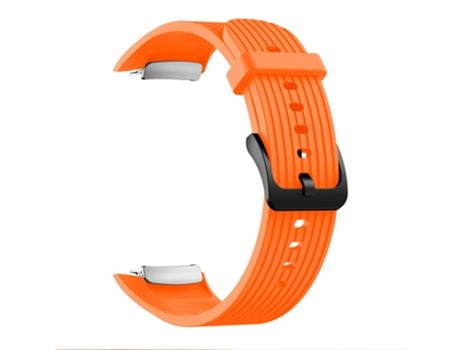Correa de Silicona grano rayas verticales tamaño grande para Samsung Galaxy Gear Fit2 pro - anaranjado