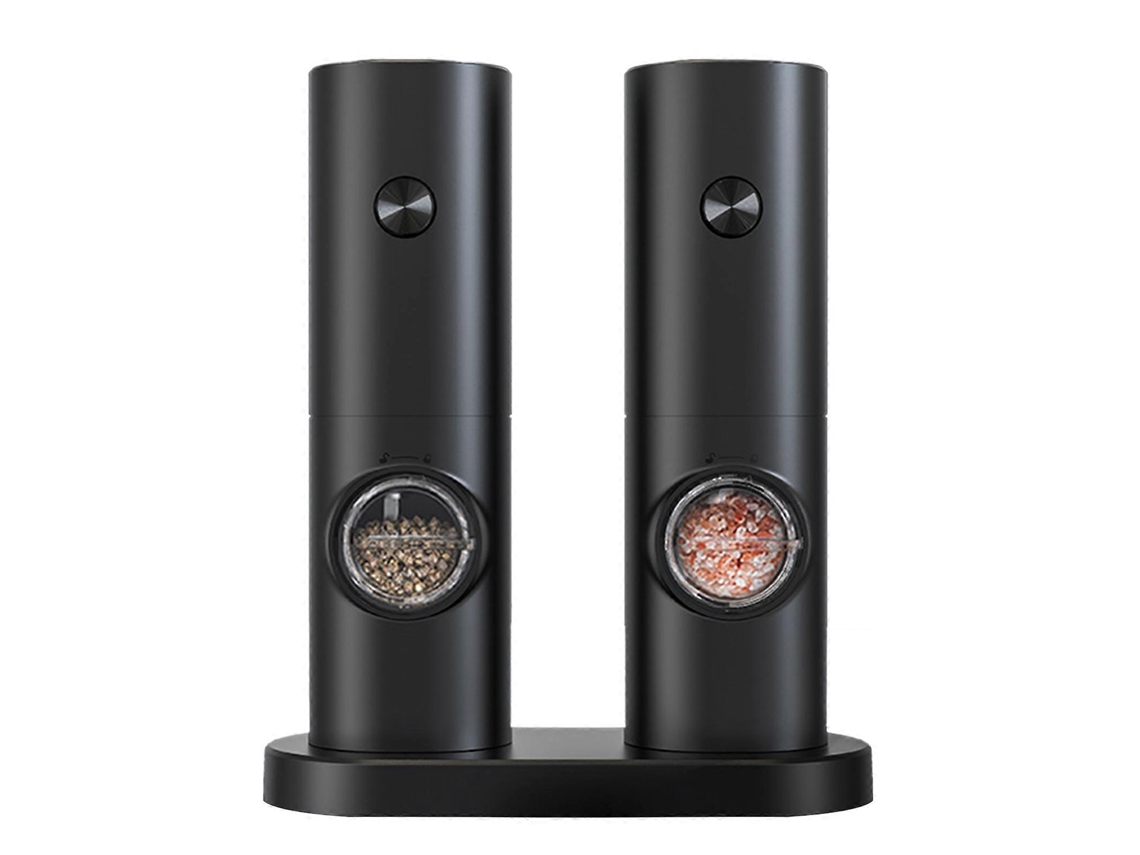 Juego de 2 molinillos eléctricos de sal y pimienta, molinillo de pimienta eléctrico automático con ajuste de molienda. Rosewell