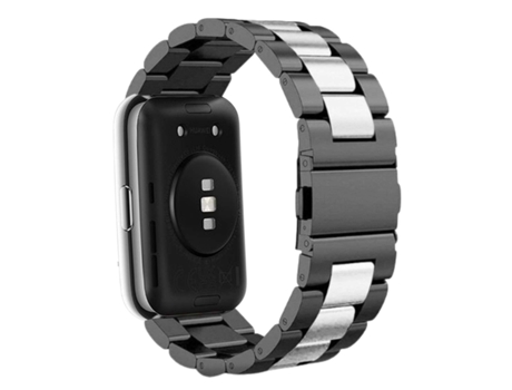 Correa Acero Inoxidável Adaptable Negro y Plata para Huawei Watch Fit 2