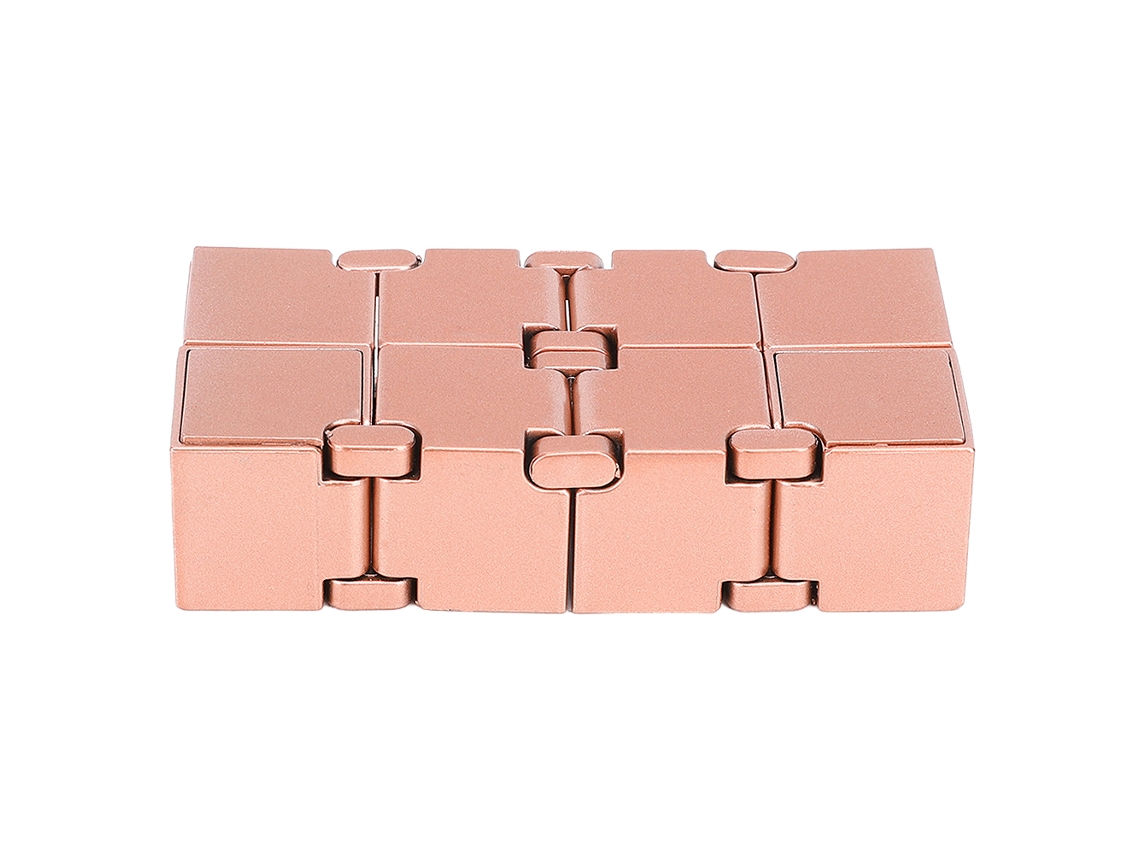 Juguete antiestrés cúbico creativo Walshlxq Bola de acero compacta Accesorio de oficina moderno (Chapado en oro rosa)
