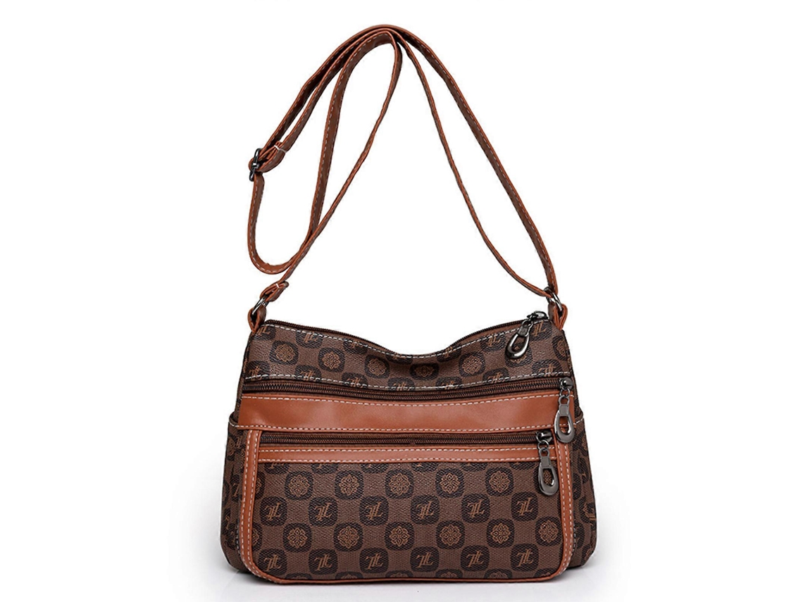 Bolso bandolera de piel para mujer, bolso de hombro ligero, color marrón