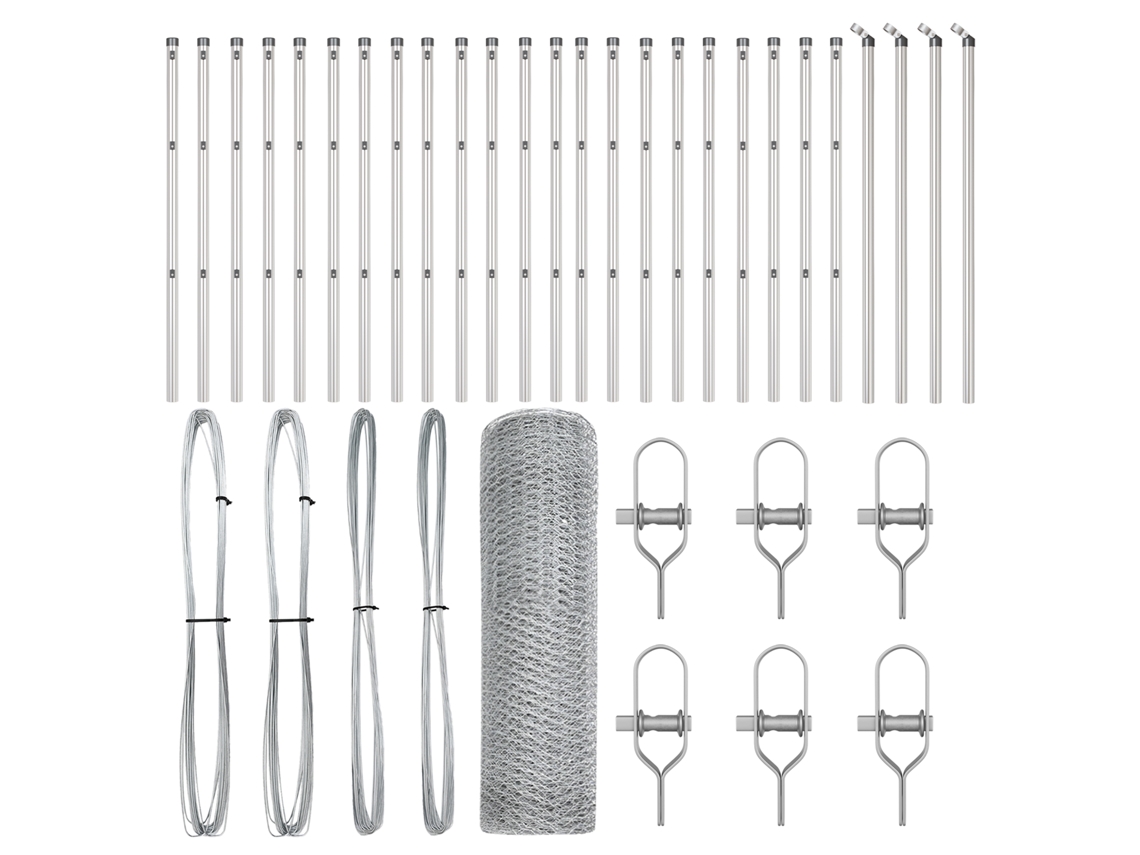 Valla exterior de acero galvanizado vidaxl gris metal