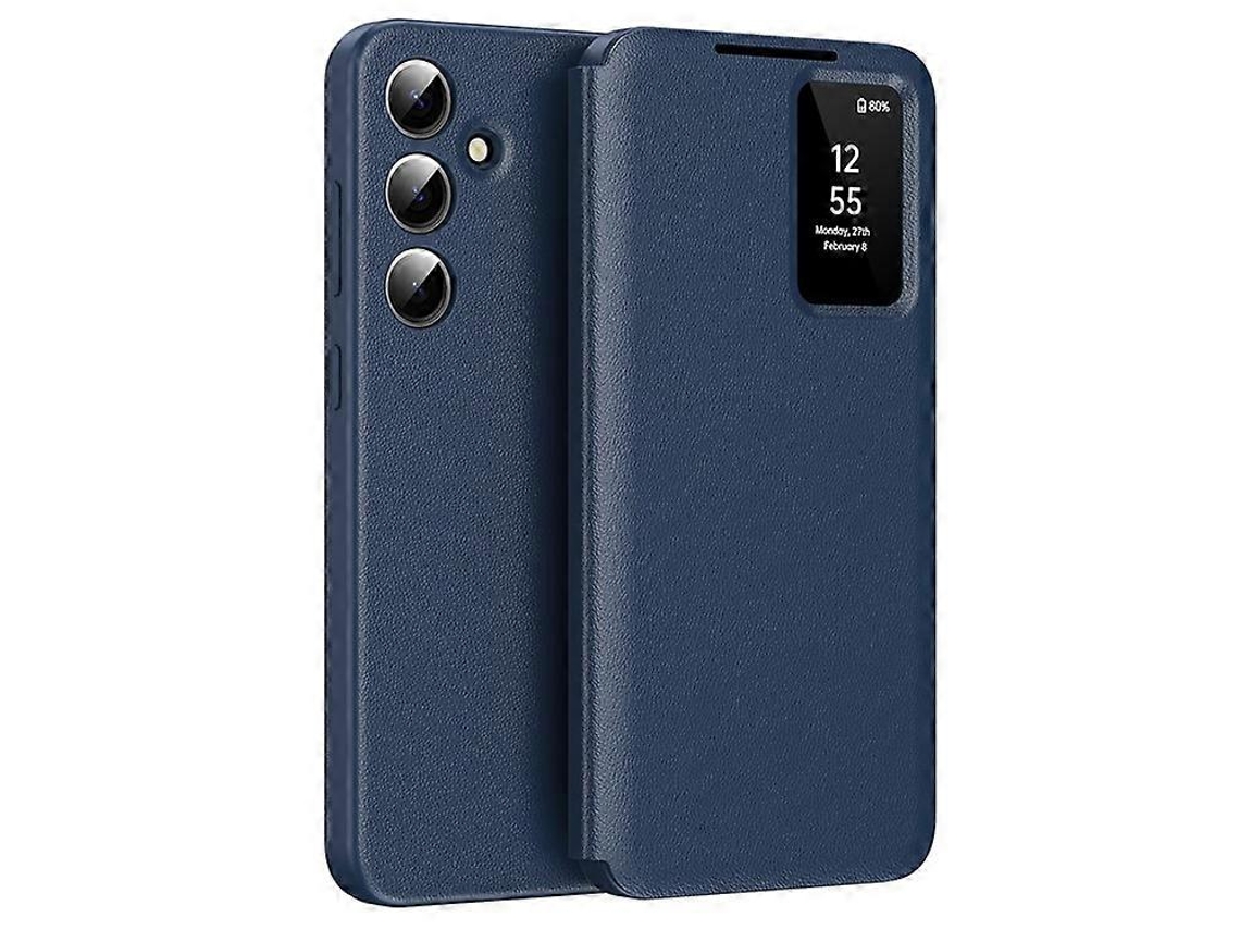 Funda De Piel Con Ventana Smart View Compatible Con Samsung Galaxy A55 5g Y Tarjetero