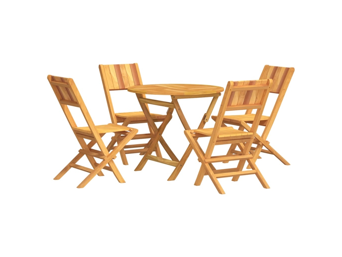 Conjunto 5 de comedor para jardín VIDAXL madera maciza de teca