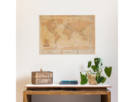 Hoja de mapa mundial Póster de mapa de Woody / Whisky / 100 x 70 cm MISSWOOD