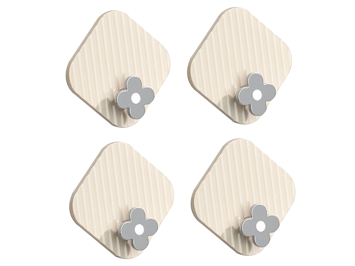 4 Ganchos Adhesivos De Plástico Impermeables Sin Clavos Para Pared De Baño Y Cocina