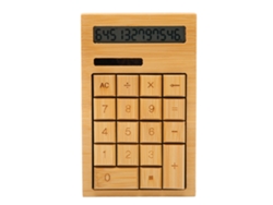 Calculadora De Madera Con Energía Solar, 12 Dígitos, Pantalla Lcd Grande Y 18 Teclas, Ideal Para La Oficina, La Escuela Y El Hogar.