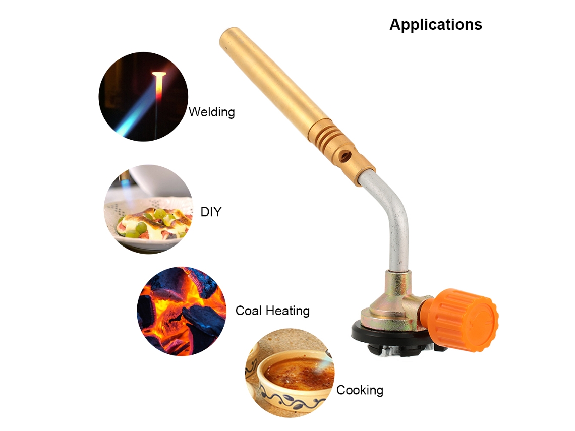 Soplete de gas para cocinar, acampar, soldar y hacer barbacoas.