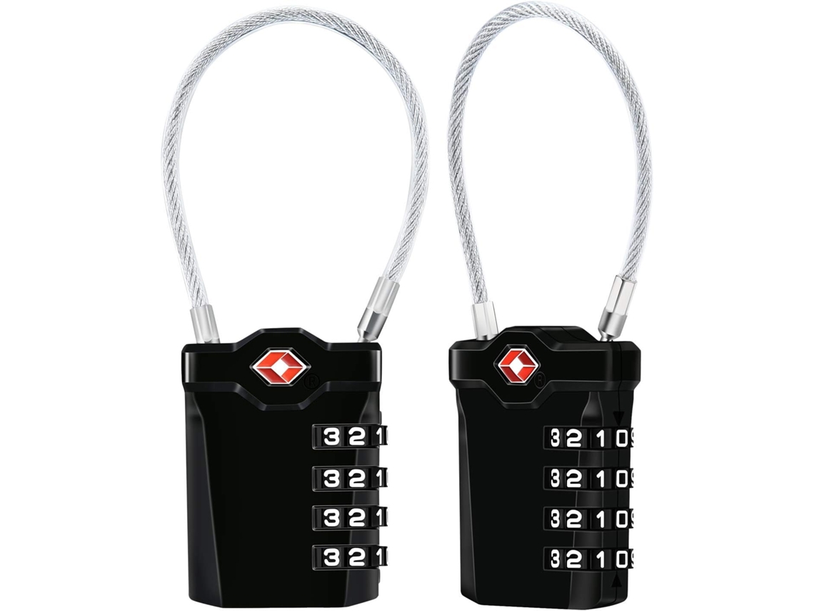 Bloques De Equipaje, Combinación De 4 Dígitos, 2 Pcs, Negro