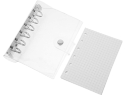 Carpeta De Anillas Recargable Transparente, Con Funda Blanda Para Papeles Rayados Y Cuadriculados.