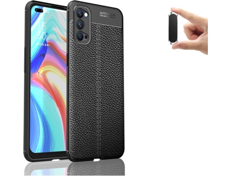 Carcasa y Soporte Oppo Reno4 5G Rugged Leather Negro