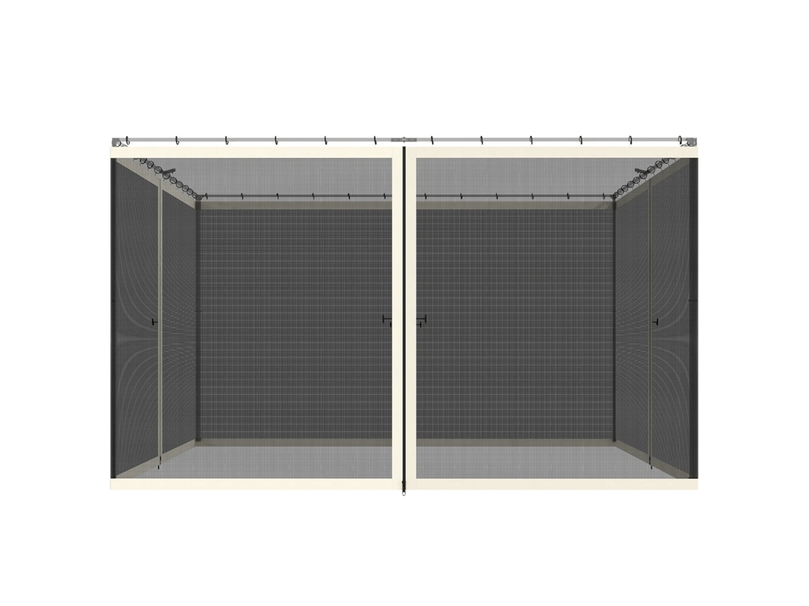 4 paneles laterales de 335x207 cm para mosquitera de tienda con cremalleras y anillas, color negro, marca ZENCORE SERVICES.