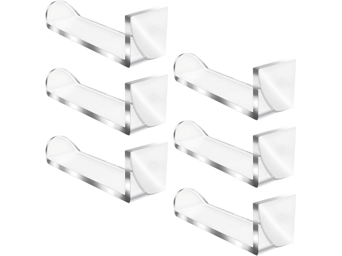 Juego 6 Soportes Pared Autoadhesivos Transparentes Gorras Béisbol Diademas Acrílicos Necesidad Taladrar