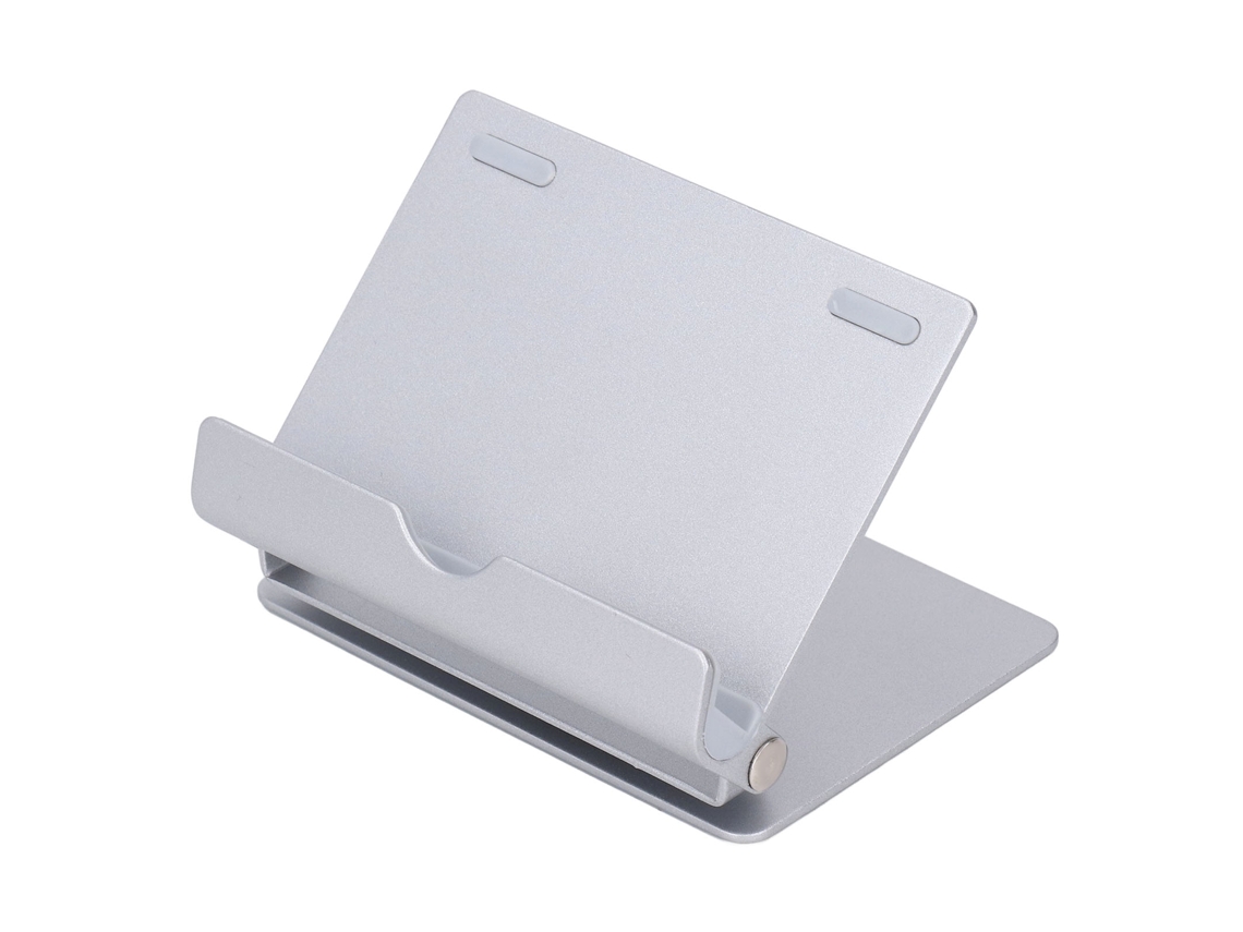 Soporte Para Teléfono Móvil Plata Pequeño Portátil 360° Rotación Ajustable Plegable Aluminio Para Teléfonos Y Tablets