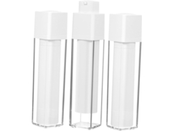 De 3 Frascos Recarregáveis De 50ml Em Plástico Branco Com Bomba Airless Para Cremes E Outros Produtos.