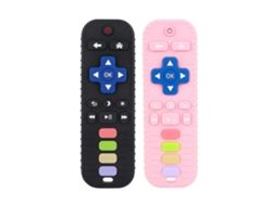 Mordedor para bebés con control remoto CHRUI 3, 24 meses, negro y rosa, para aliviar las encías (negro+rosa)