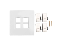 Placa De Parede Ethernet Cat6 4 Portas Fêmea Para Fêmea Sem Fio Desorganizado Para Internet Cat5 Cat5e Cat6 Cat6a