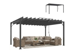 Pergola Jardim 3x4m Upf50 Teto Ajustavel Aluminio Exterior Cinza