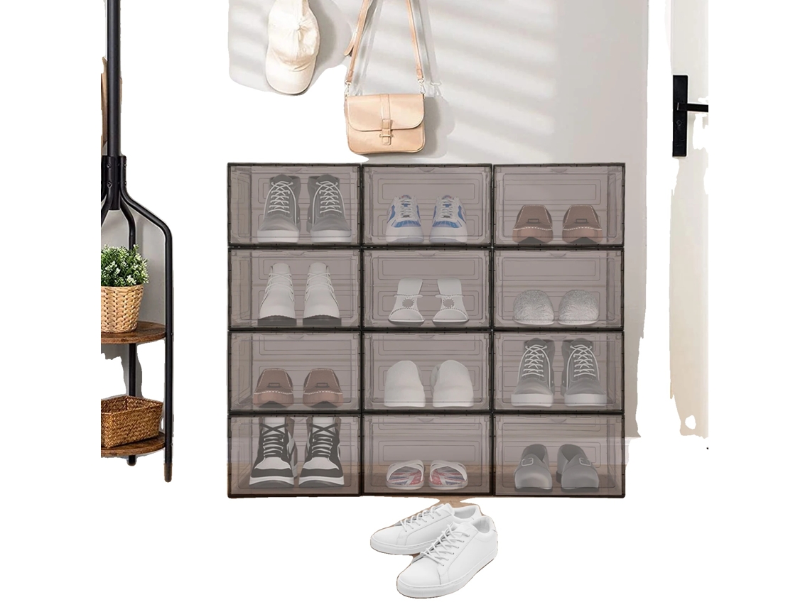 Cajas para guardar zapatos, diseño apilable, material acrílico transparente OEM