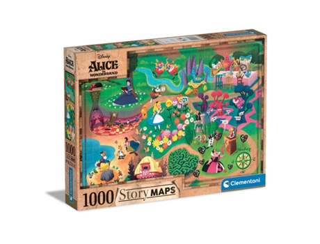 Puzzle CLEMENTONI Disney Story Maps Alicia en el País de las Maravillas 39667 (1000 Piezas)