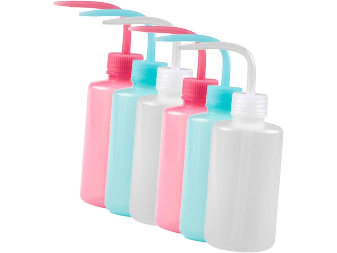 Juego De 6 Botellas De Limpieza Para Botellas De Lavado Blancas, Rosas Y Azul Cielo Con Boquilla.
