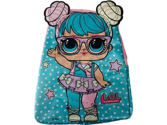 Mochila CORIEX Bon Bon LOL Surprise Azul y Rosa (21x27x8.5cm - Poliéster)