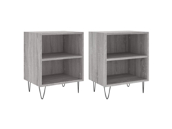 Maison Exclusive - Mesita De Noche 2 Uds Madera Ingeniería Gris Sonoma 40x30x50 Cm