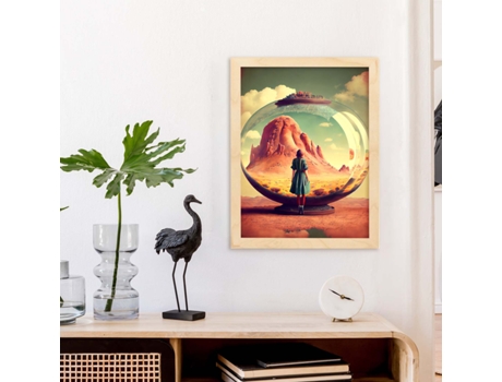 NACNIC Poster Gran Cañón En Estilo Surrealismo Cinematográfico Ilustraciones Y Grabados De Historieta Abstracta Y Artística A4 Marcos Negros