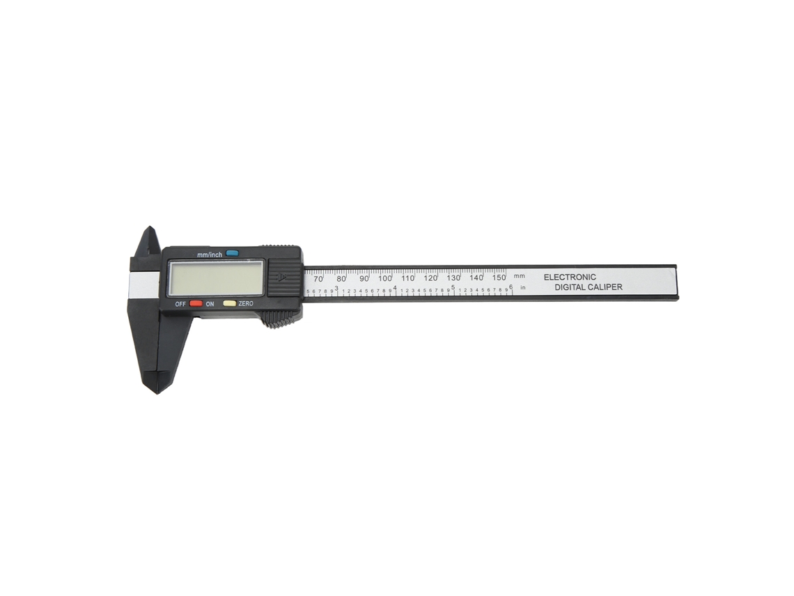 Pie De Rey Digital Electrónico Con Pantalla Lcd 6 Pulgadas 150mm Herramienta De Medición Conversión Pulgada Milímetro Pa66 Negro