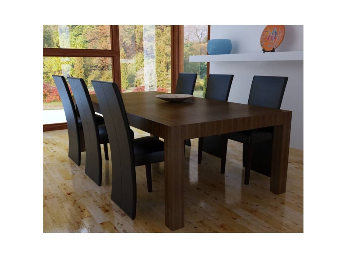Maison Exclusive - Sillas De Comedor 6 Unidades Cuero Sintético Negro