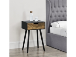 Mesa Lateral [EN.CASA] Östersund  (Negro - Tablero De Partículas - 60 x 40 x 29,5 cm)