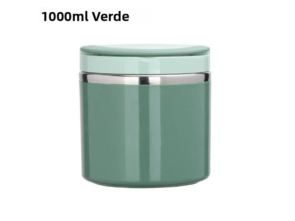 Botella Térmica De Acero Inoxidable Con Asa, Portátil, Color Verde, 1000 Ml