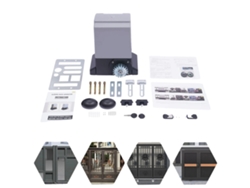 Abridor de puerta corredera, motor de 750 W, control remoto, negro y gris.