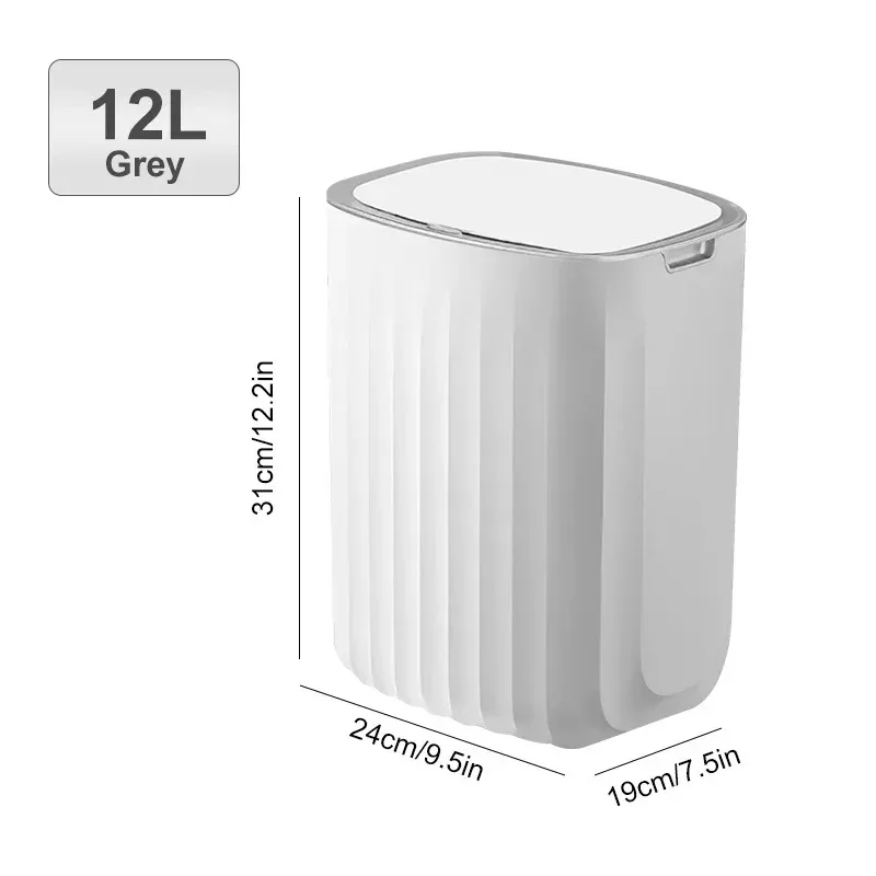 (batería Gris-blanca) Bote De Basura Inteligente De Gran Capacidad, Impermeable Automáticamente.