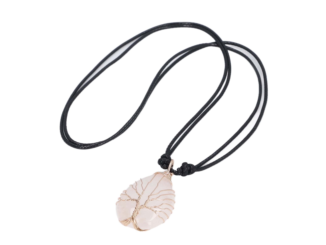 Collar Con Colgante De Piedra Curativa Para Hombres Y Mujeres Que Atrae Prosperidad Y Buena Suerte Con Diamantes De Imitación Blancos.