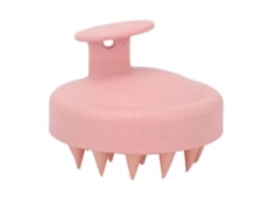 Pente De Massagem De Couro Cabeludo Em Silicone Rosa Para Cuidado Capilar, Shampoo E Alivio De Estresse Portátil