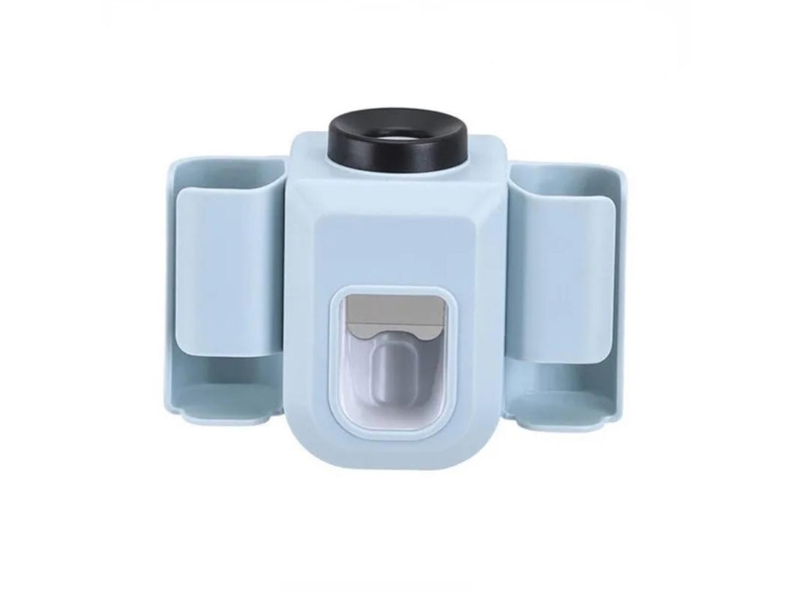 Portacepillos de dientes con dos agujeros, portapasta, accesorio de baño MDUG (azul)