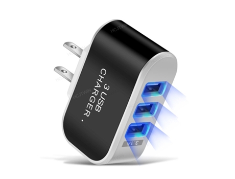 Cargador Usb Cabezal Carga Luminoso Led Teléfono Móvil Multipuerto Inteligente Enchufe Multicolor
