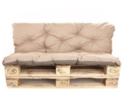 Conjunto Cojines de Palet Asiento 120 x 50 y Respaldo 120 x 40 cm Beige cojines de sofá - cojín para palet de interior - exterior