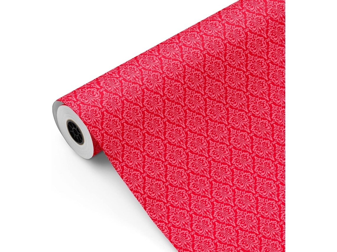Rollo Papel Regalo Rojo Vintage 62cm X 80m Bobina Resistente Eventos Comercios - Fp Fiesta Paper