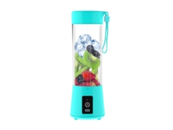 Licuadora portátil de seis cuchillas de 13 oz para jugos, yogures, batidos y licuados con puerto de carga USB tipo C Gusshious Azul Menta